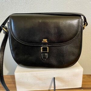 Junko Koshino Black Leather Crossbody Shoulder Crossbody Purse Japan Designer